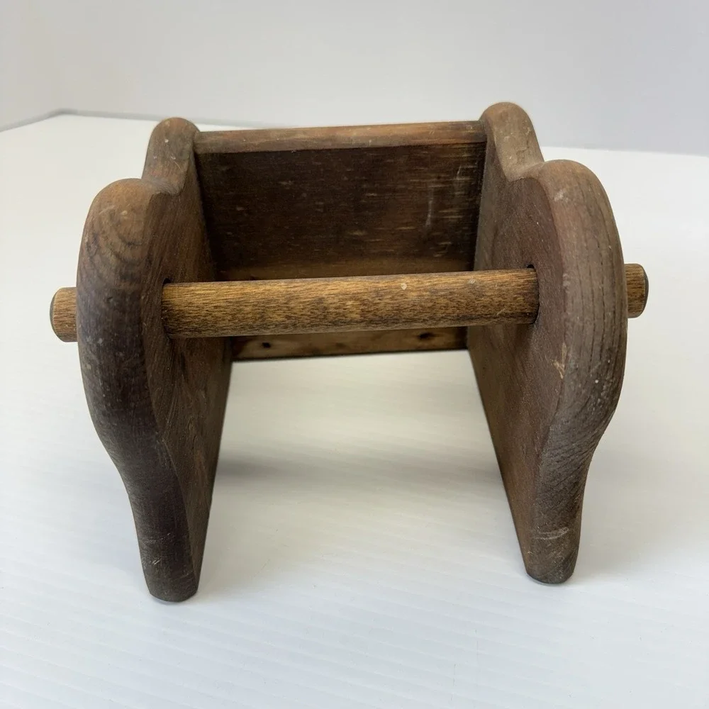 Country Style Vintage Brown Wooden toilet paper holder Wall Display Shelf